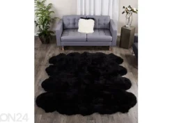 Aito lampaantalja Merino black Octo ±170x180 cm