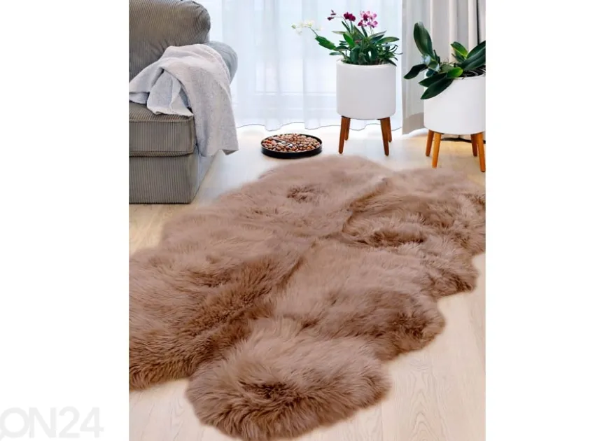 Aito lampaantalja Merino caramel Quatro ±90x180 cm