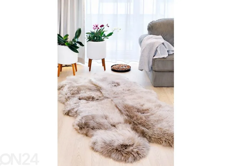 Aito lampaantalja Merino mink Quatro ±90x180 cm