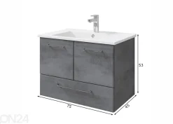 Allaskaappi + keraaminen pesuallas 945 h53x75x45 cm