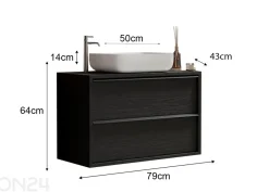 Allaskaappi pesualtaalla Steel 79 cm