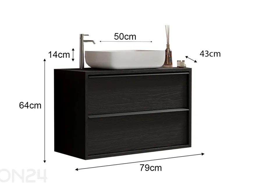 Allaskaappi pesualtaalla Steel 79 cm