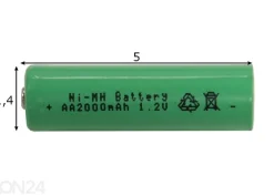 Aurinkoenergialla ladattava Ni-MH-akku AA 1,2 V (2 kpl)