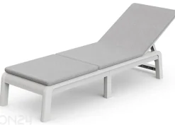 Aurinkotuoli Keter Keter Mallorca pehmusteella Sunlounger, valkoinen / harmaa