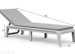 Aurinkotuoli Keter Keter Mallorca pehmusteella Sunlounger, valkoinen / harmaa