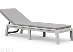 Aurinkotuoli Keter Keter Mallorca pehmusteella Sunlounger, valkoinen / harmaa