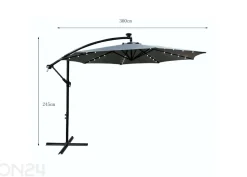 Aurinkovarjo Milin + LED Ø 3 m