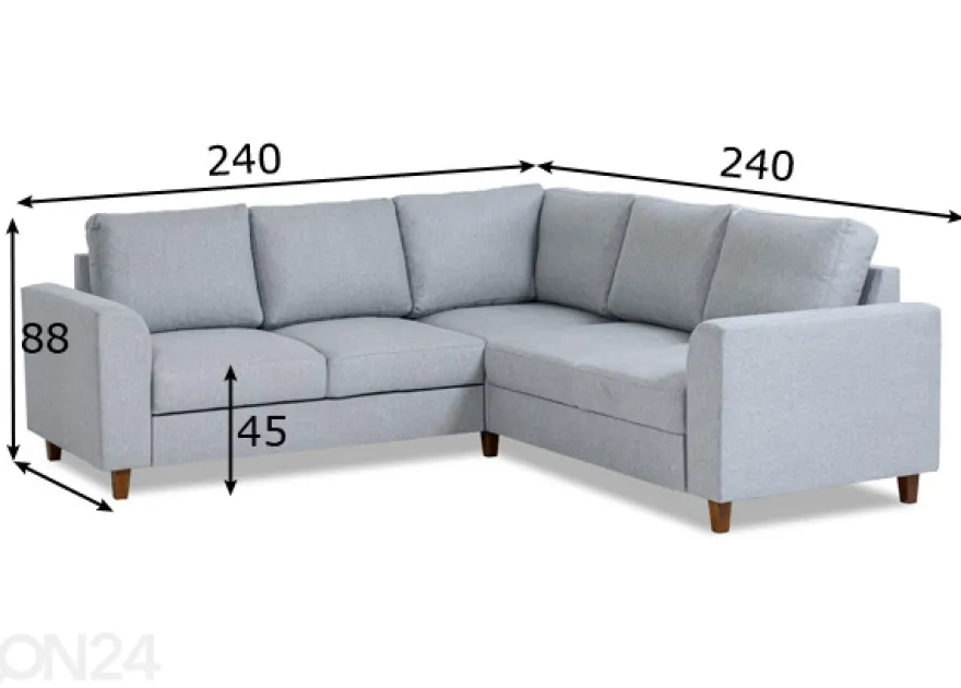 Divaanivuodesohva vuodevaatelaatikolla Renate 2N2