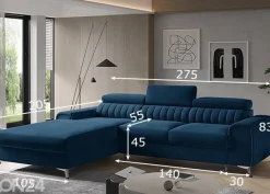 Divaanivuodesohva vuodevaatelaatikolla