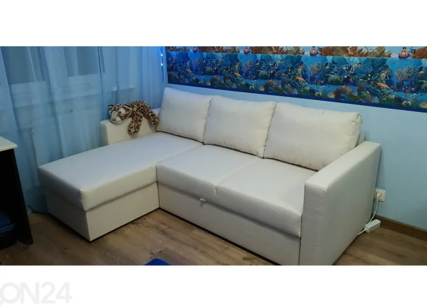Divaanivuodesohva vuodevaatelaatikolla Mia