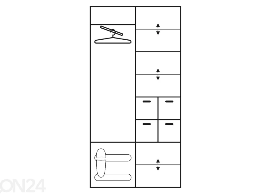 Eteiskaappi 100 cm
