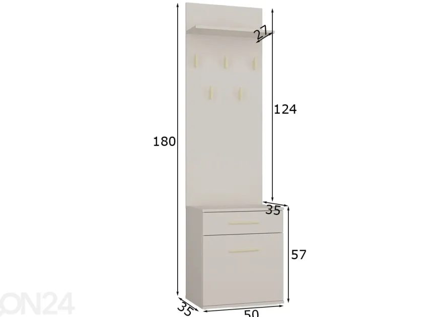 Eteiskaappi 50 cm
