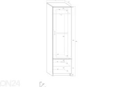 Eteiskaappi / vaatekaappi 52 cm