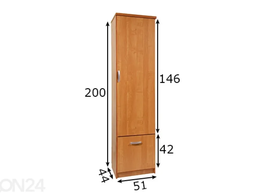 Eteiskaappi / vaatekaappi 52 cm
