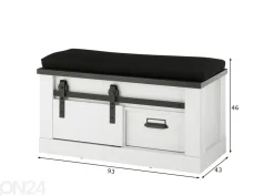 Eteispenkki istuinpehmusteella Sherwood 93 cm