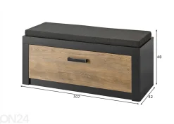 Eteispenkki istuinpehmusteella Brügge 107 cm