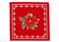 Globeliinikankainen pöytäliina/ kattausliina Ornamentti punainen 45x45 cm