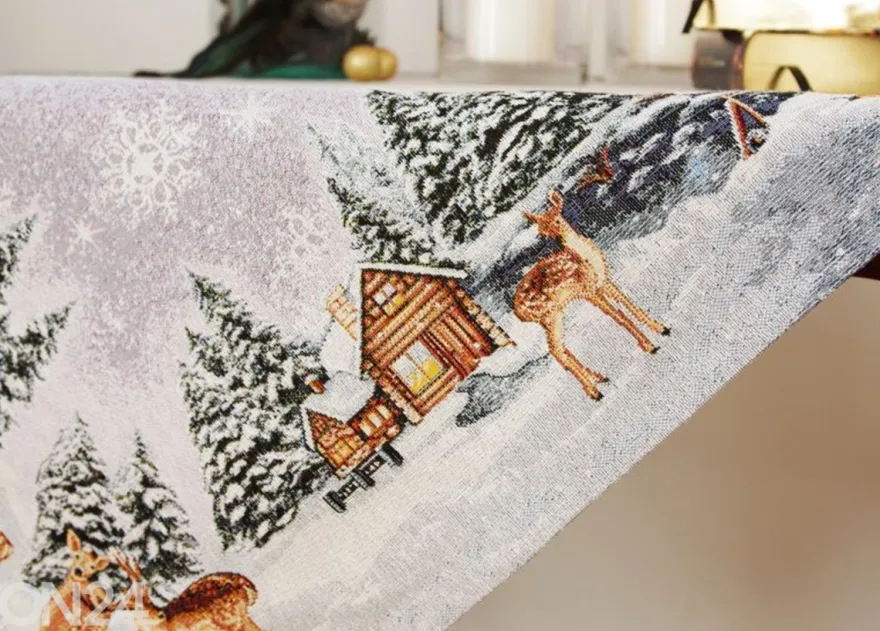Gobeliinikangas pöytäliina Winter 100x100 cm