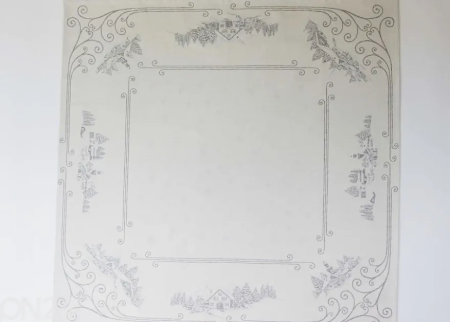Gobeliinikankainen joululiina Chalet Lurex silver 100x100 cm
