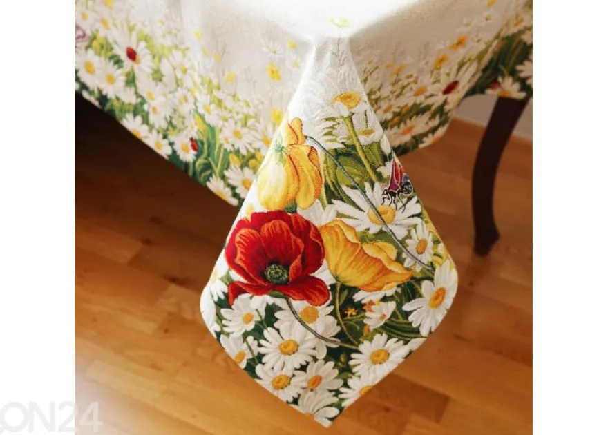 Gobeliinikankainen pöytäliina Daisies 140x250 cm