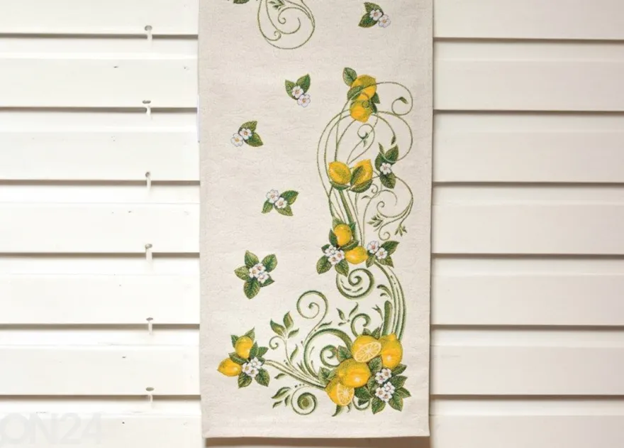 Gobeliinikankainen pöytäliina Sitruunat 45x140 cm