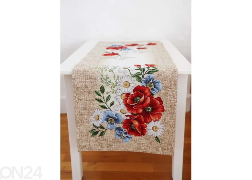 Gobeliinikankainen pöytäliina Fleur 36x100 cm