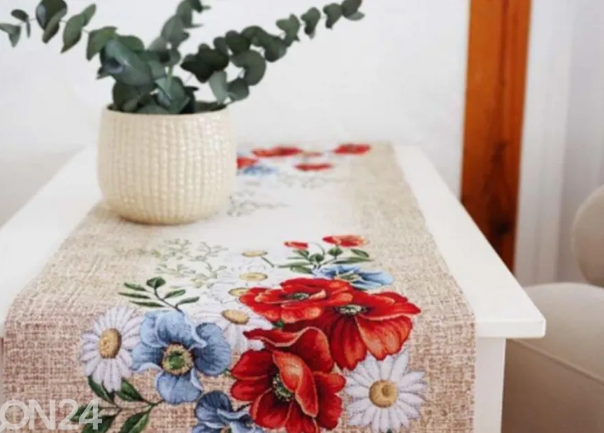 Gobeliinikankainen pöytäliina Fleur 36x100 cm