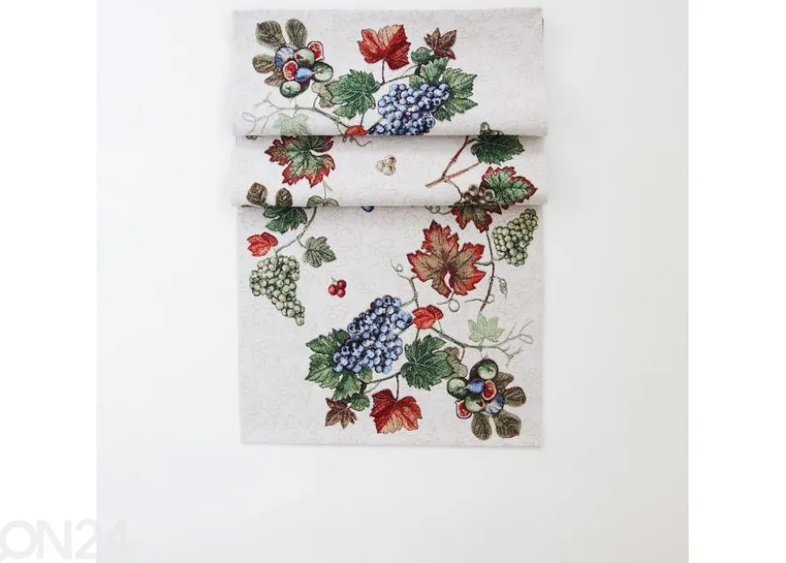 Gobeliinikankainen pöytäliina Viinimarjat 44x138 cm