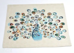 Gobeliinikankainen pöytäliina / pöytätabletti Riikinkukko 45x45 cm