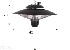 Halogeenilämmitin säätimellä 2000W IPX4 Musta