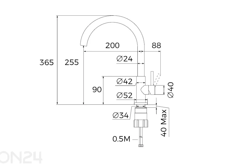 Hana Teka UNI 9310, ruostumaton teräs