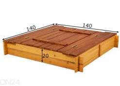 Hiekkalaatikko kannella ja istuimilla 140x140 cm