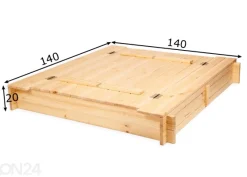 Hiekkalaatikko kannella ja istuimilla 140x140 cm