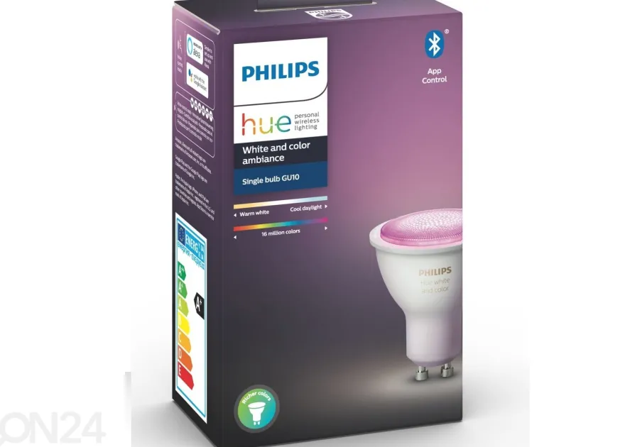 Hue White and Color ambiance sähkölamppu GU10 5,7 W