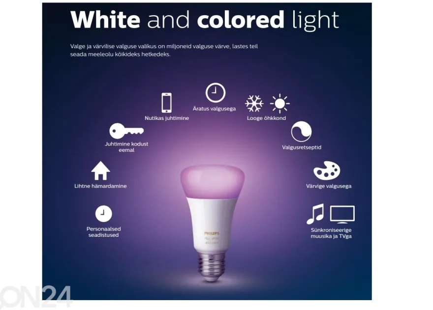 Hue White and Color ambiance sähkölamput 6,5 W E27 A60, 3 kpl