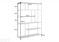 Hyllykkö Slim Line 135 cm