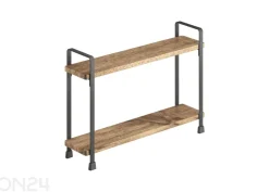 Hylly 2 kpl York 34x8x23 cm, musta + akaasiapuu