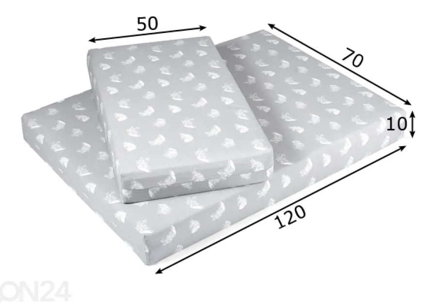 Jatkettava patja 70x120+50cm