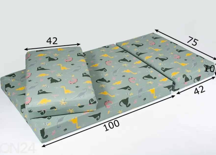 Jatkettava patja 75x100+42+42 cm