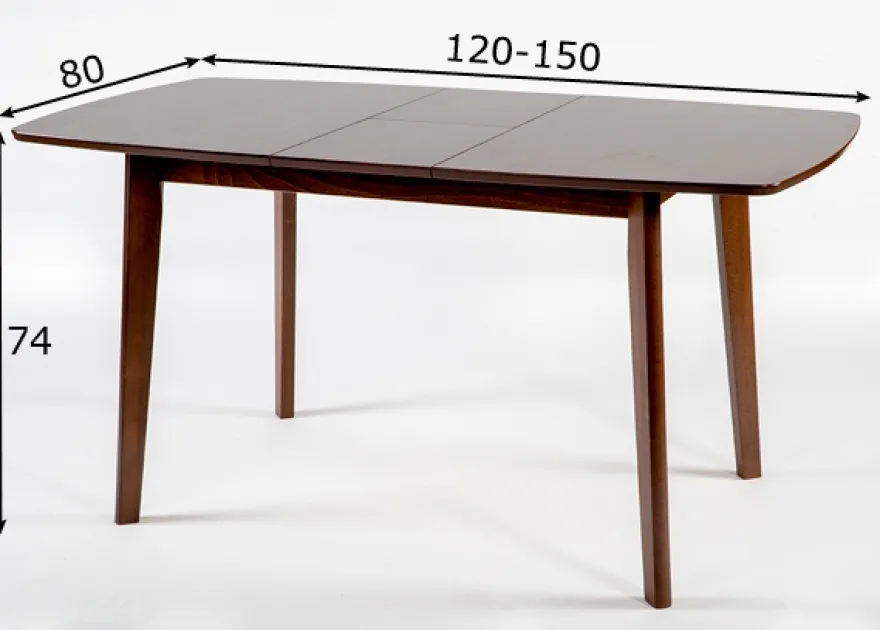 Jatkettava ruokapöytä Bari 80x120-150 cm, vaalea wenge