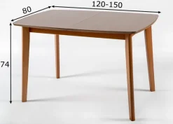 Jatkettava ruokapöytä Bari 80x120-150 cm, pähkinä