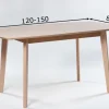 Jatkettava ruokapöytä Bari 80x120-150 cm, valkoinen pyökki