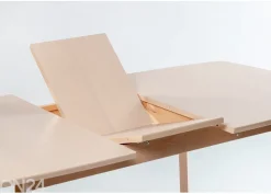Jatkettava ruokapöytä Bari 80x120-150 cm, valkoinen pyökki