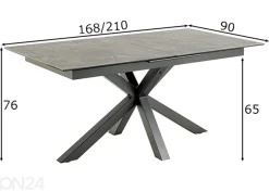 Jatkettava ruokapöytä Beira 90x168/210 cm