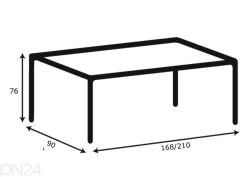 Jatkettava ruokapöytä Beira 90x168/210 cm