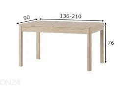 Jatkettava ruokapöytä Desjo 90x136-210 cm