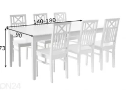 Jatkettava ruokapöytä Florence 140/180x90 cm, koivu