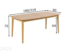 Jatkettava ruokapöytä Monz 180/219x90 cm