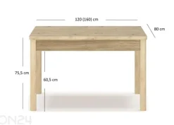 Jatkettava ruokapöytä Moris 80x120/160 cm