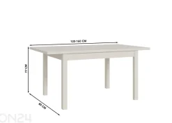 Jatkettava ruokapöytä Oak Squere 80x120/160 cm